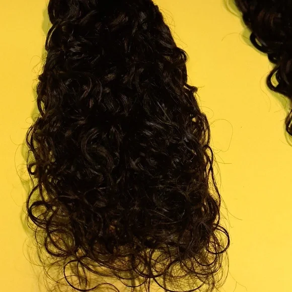 Brazilian--human water wave hair extensions. Three bundles with this price.